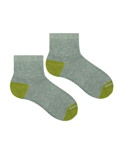 Seagrass green moss green quarter length sock. Sport sock, athletic sock, ankle length sock