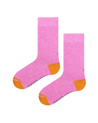 Pink seamless toe socks. Sustainable socks made from plastic bottles