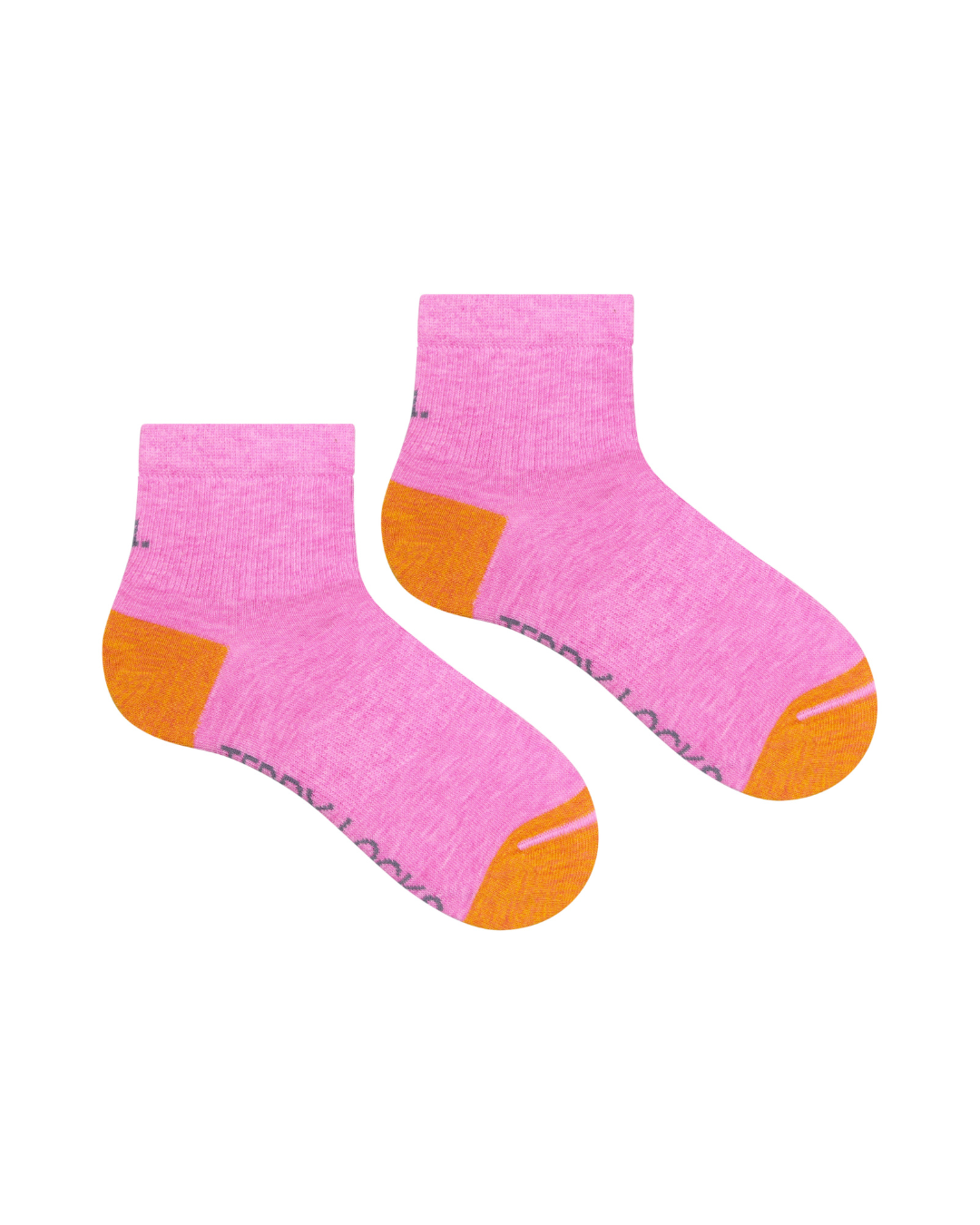 Pink quarter length sock. Sport sock, athletic sock, ankle length sustainable sock