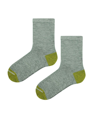 green ribbed crew sock. Sport sock, athletic sock, welly sock