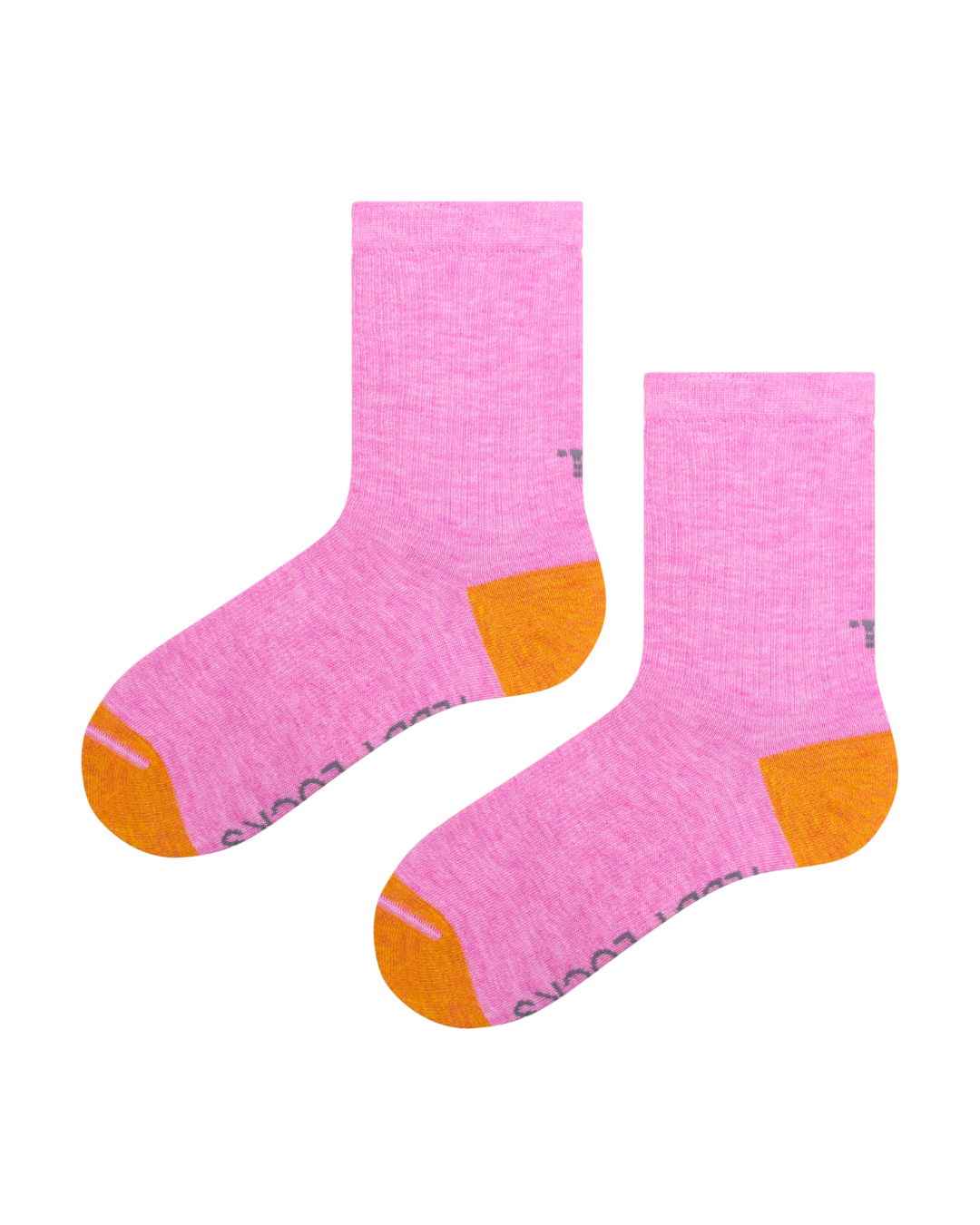 Fun ecofriendly pink ribbed sports socks. Colourful sustainable socks