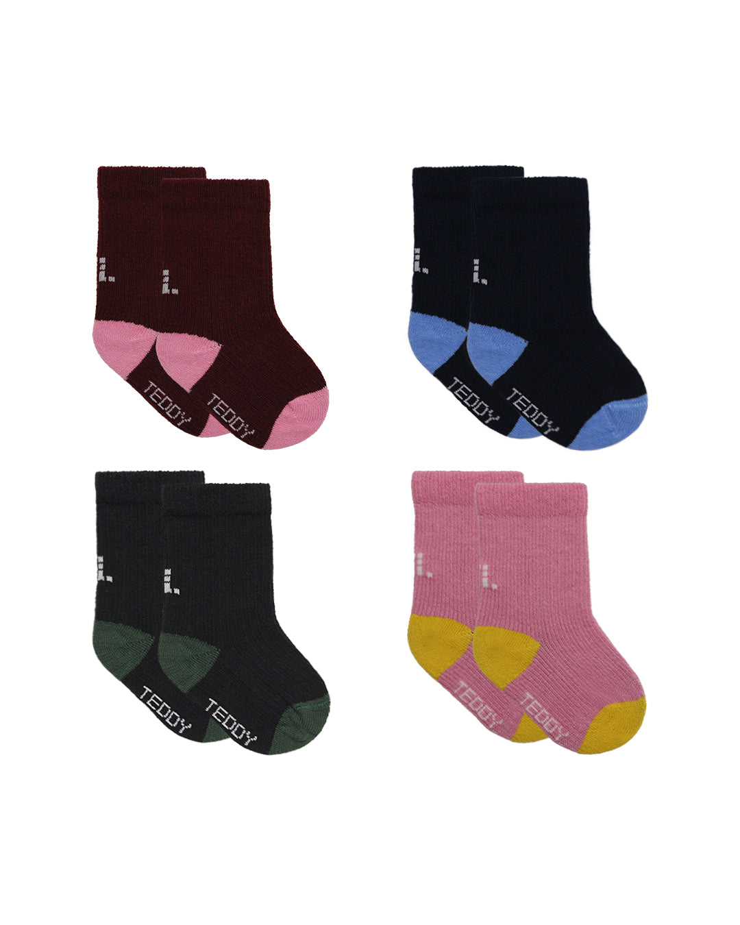Multi colour pack baby socks aged 3-12 months