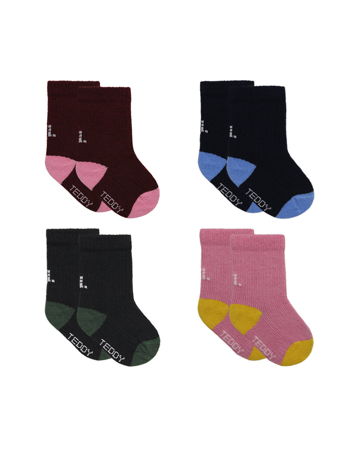 Multi colour pack baby socks aged 3-12 months