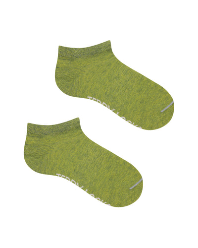Eco-friendly moss green trainer socks for running