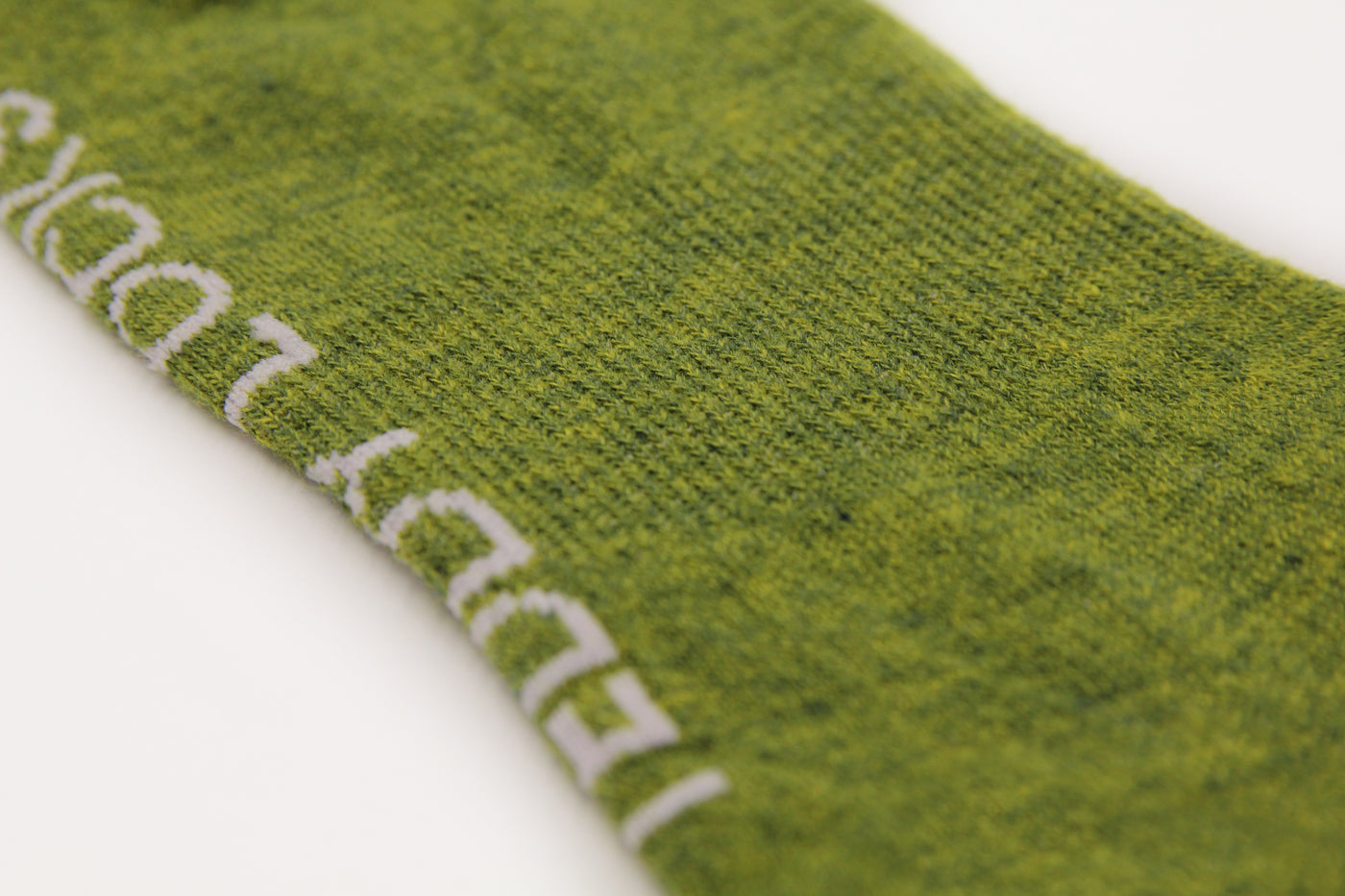 Sustainable moss green running trainer socks with arch support