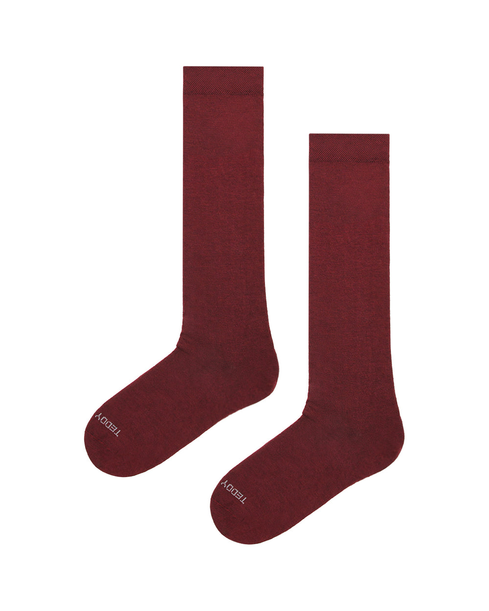 Burgundy knee high socks for women