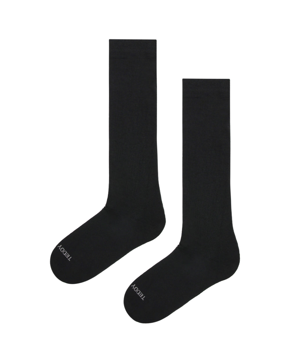 Plain black knee high socks for women