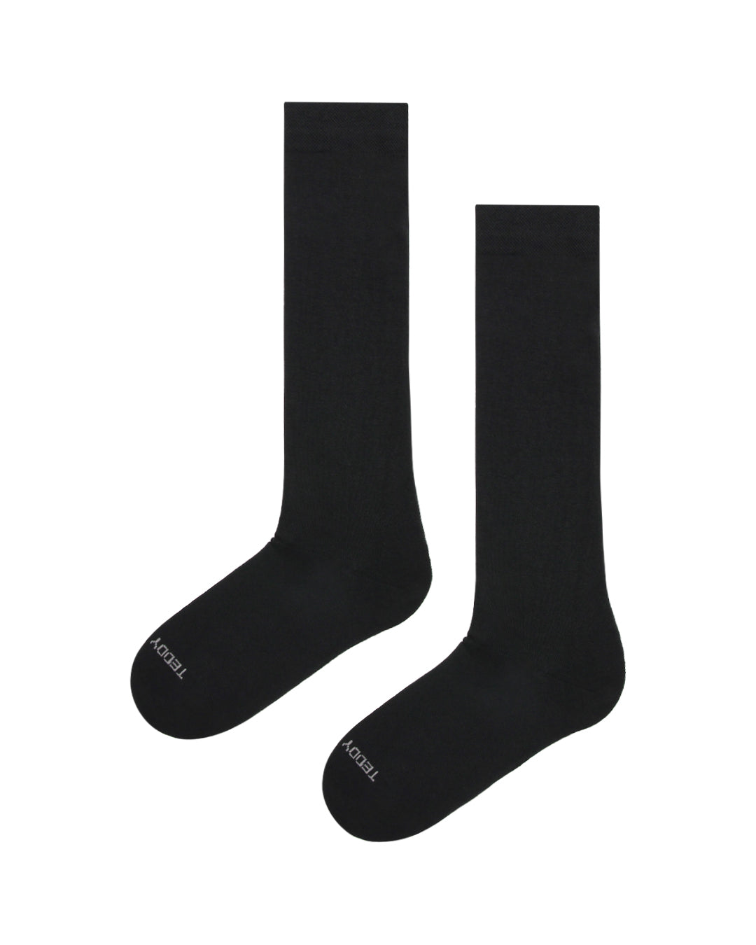 Plain black knee high socks for women