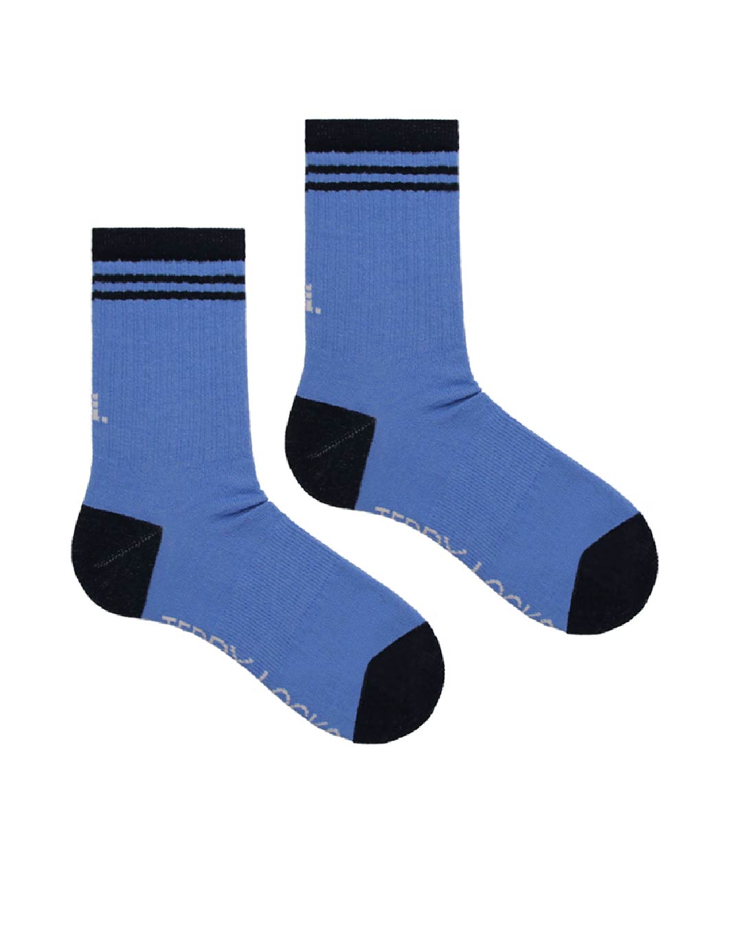 air of blue and navy Teddy Locks ribbed crew socks