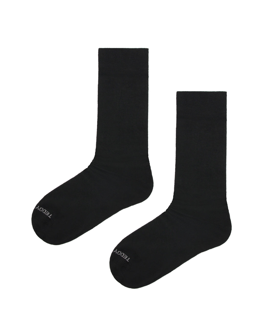 Pair of plain black everyday crew socks