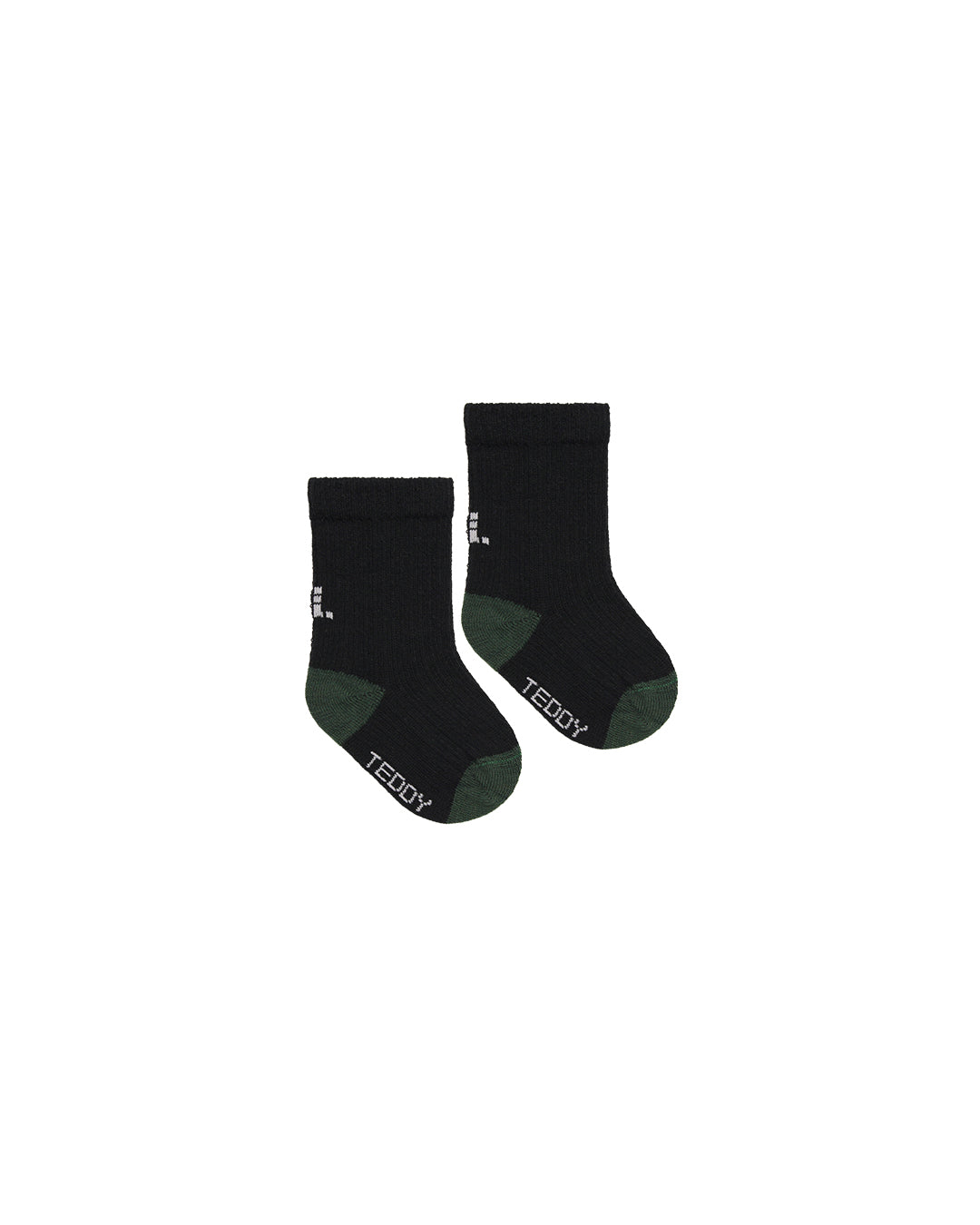 Black and evergreen baby socks from Teddy Locks