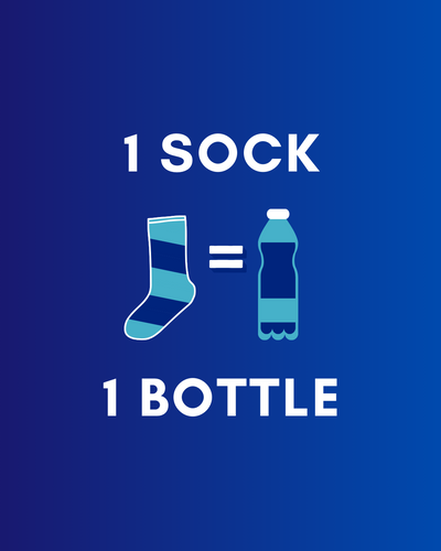 Seamless toe socks made from plastic bottles