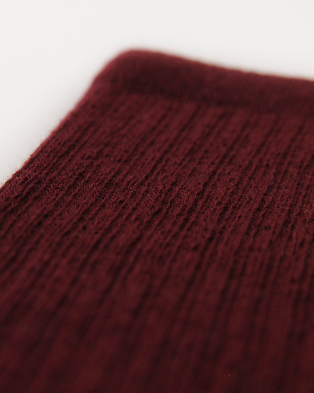 Burgundy ribbed crew sock for welly boots 