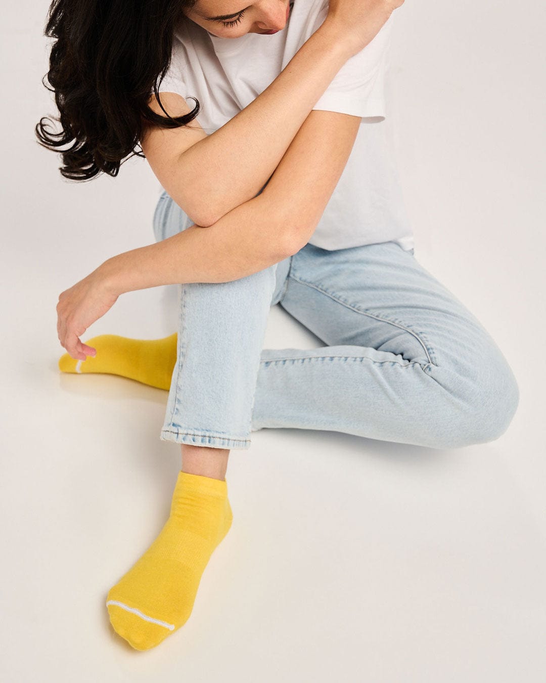 Fun ecofriendly trainer low socks. Yellow sport socks
