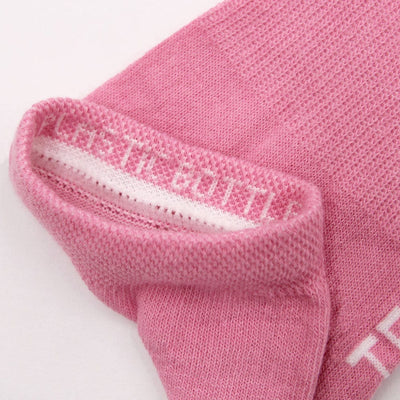 Ecofriendly pink trainer socks made from recycled plastic bottles