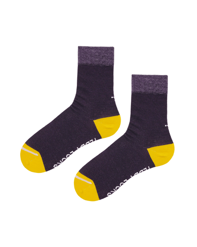 Dark Purple Crew Socks - Teddy Locks. Seamless toe socks