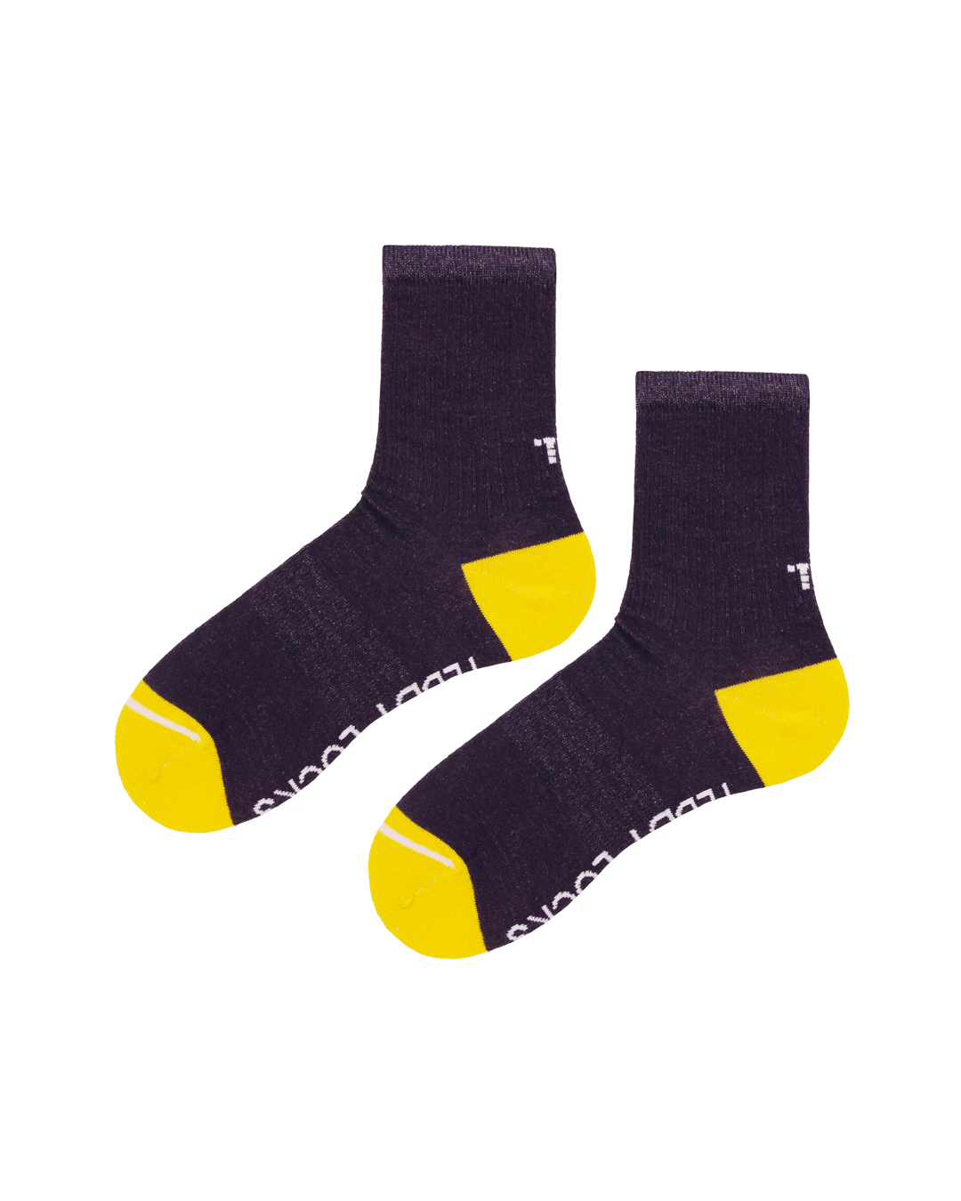 Dark Purple Ribbed Crew Socks - Teddy Locks