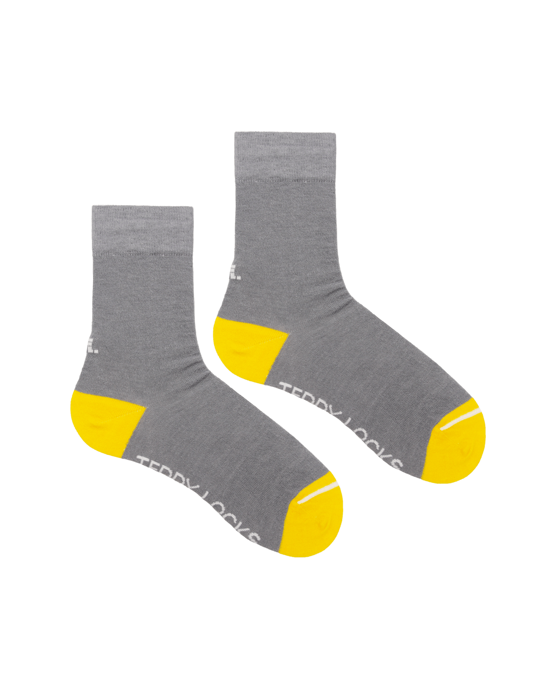 Grey crew socks designed in the uk. Seamless toe socks
