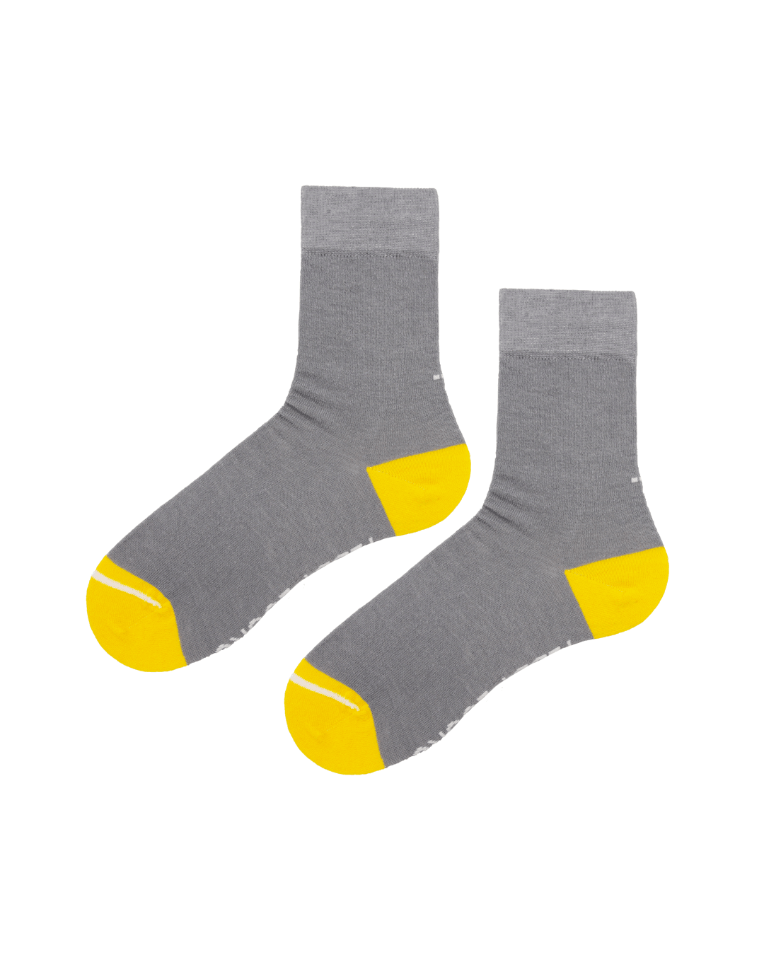 Ecofriendly grey crew socks with seamless toe technology