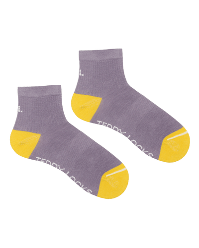 Ecofriendly Lilac rib quarter socks designed in the UK from recycled plastic bottles