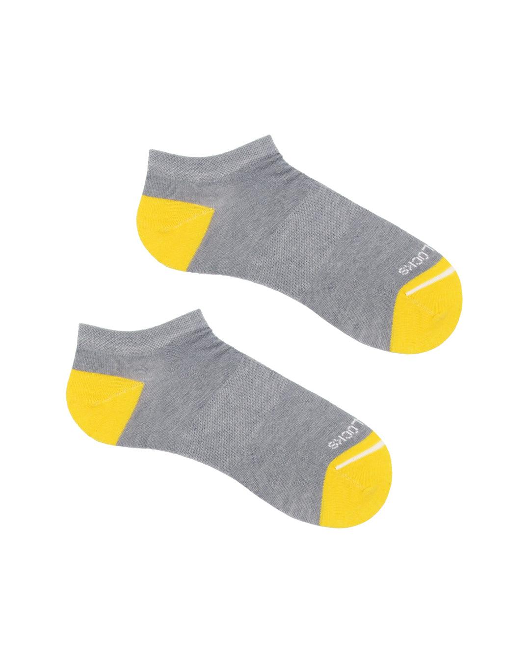 Grey Low Trainer Socks - 2 Pack - Teddy Locks