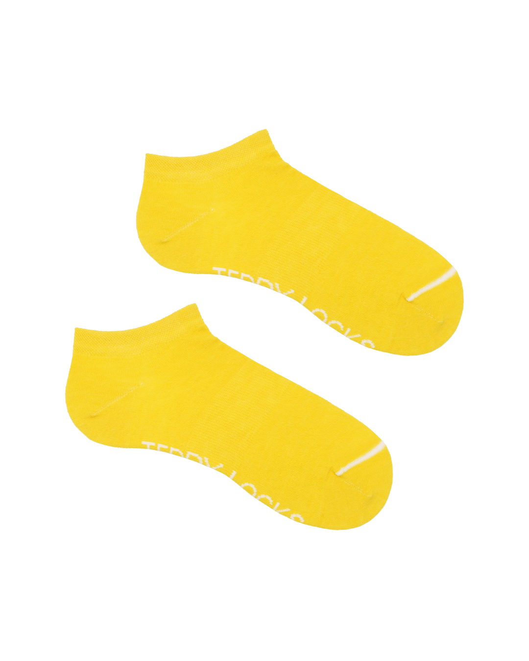 Sustainable socks in yellow and white. Low unisex socks,