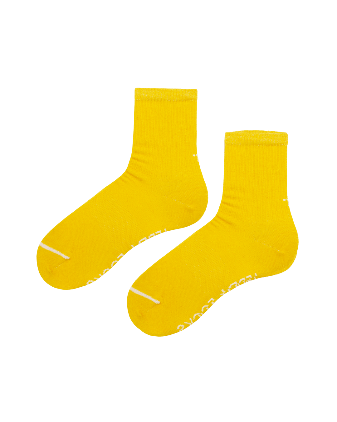 Yellow athletic ribbed socks. Sport socks with arch support,