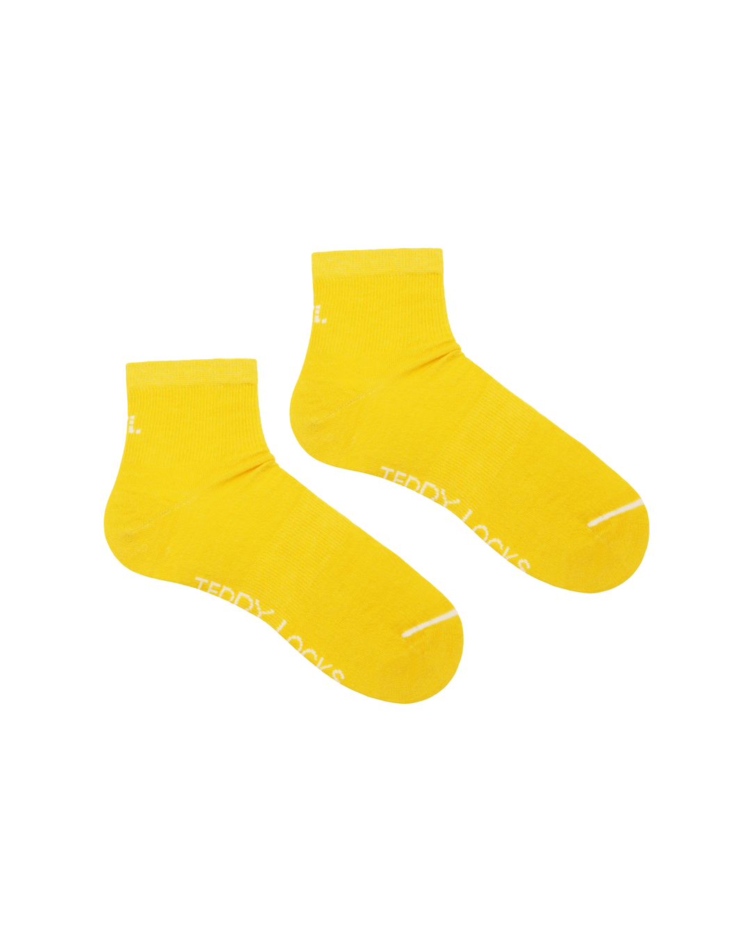 Colorful sustainable socks. Yellow quarter length socks for cycling